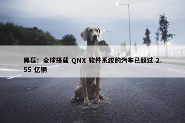 黑莓：全球搭载 QNX 软件系统的汽车已超过 2.55 亿辆