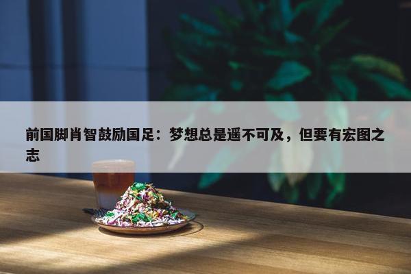 前国脚肖智鼓励国足：梦想总是遥不可及，但要有宏图之志