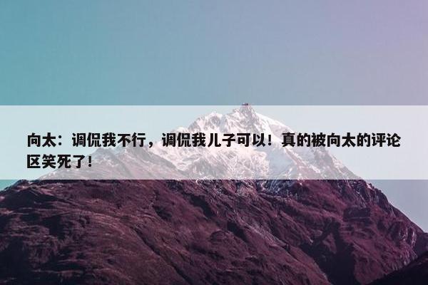 向太：调侃我不行，调侃我儿子可以！真的被向太的评论区笑死了！