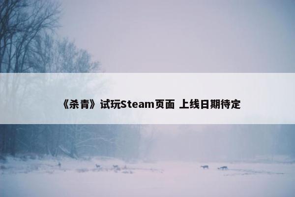 《杀青》试玩Steam页面 上线日期待定