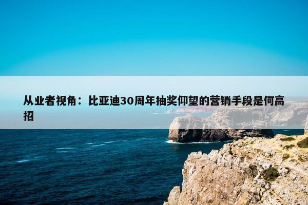 从业者视角：比亚迪30周年抽奖仰望的营销手段是何高招