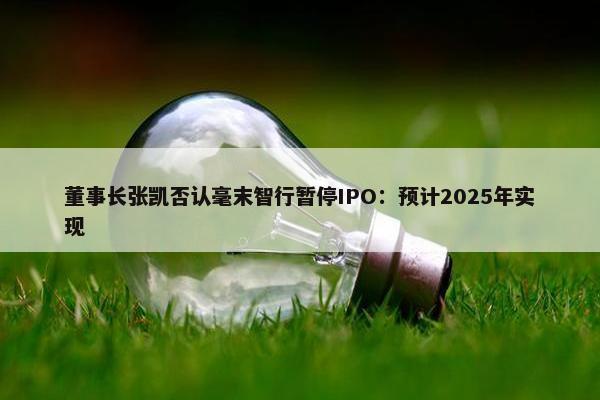 董事长张凯否认毫末智行暂停IPO：预计2025年实现