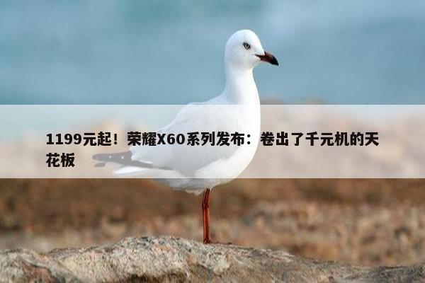 1199元起！荣耀X60系列发布：卷出了千元机的天花板