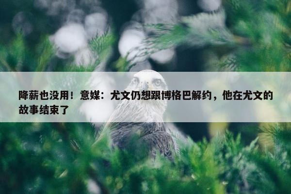 降薪也没用！意媒：尤文仍想跟博格巴解约，他在尤文的故事结束了