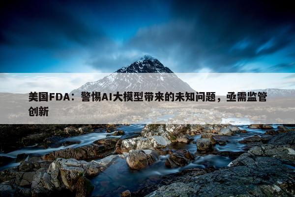 美国FDA：警惕AI大模型带来的未知问题，亟需监管创新