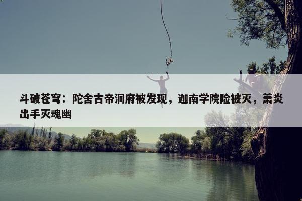 斗破苍穹：陀舍古帝洞府被发现，迦南学院险被灭，萧炎出手灭魂幽