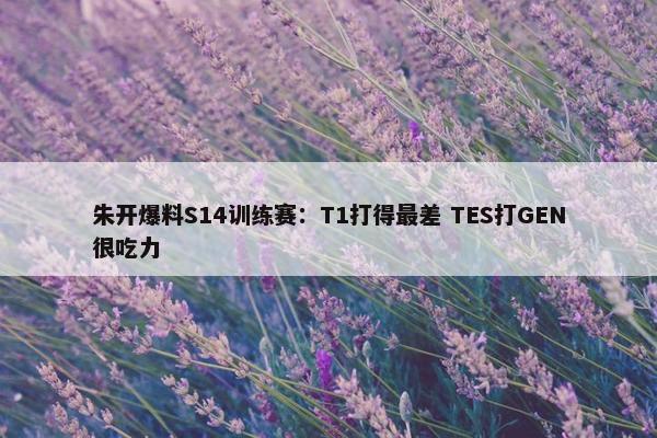 朱开爆料S14训练赛：T1打得最差 TES打GEN很吃力