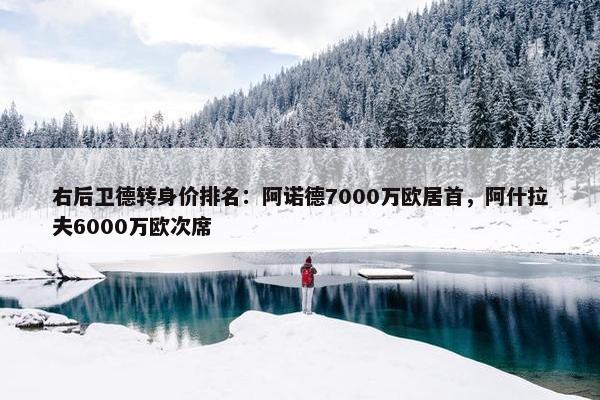 右后卫德转身价排名：阿诺德7000万欧居首，阿什拉夫6000万欧次席