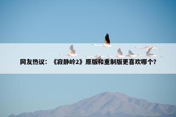 网友热议：《寂静岭2》原版和重制版更喜欢哪个？