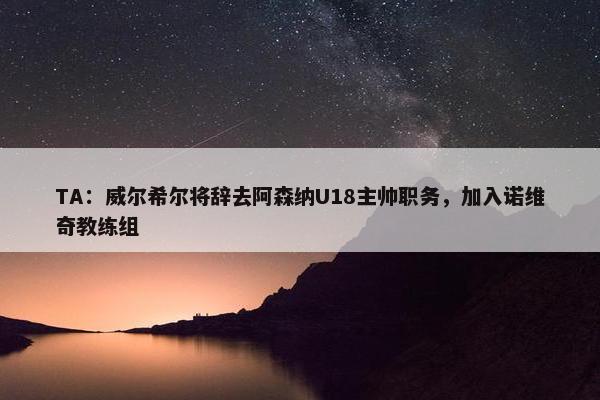 TA：威尔希尔将辞去阿森纳U18主帅职务，加入诺维奇教练组