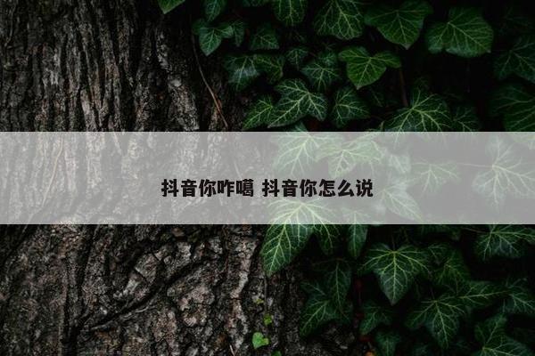 抖音你咋噶 抖音你怎么说