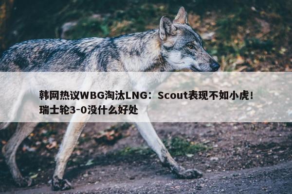 韩网热议WBG淘汰LNG：Scout表现不如小虎！瑞士轮3-0没什么好处