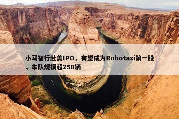 小马智行赴美IPO，有望成为Robotaxi第一股，车队规模超250辆