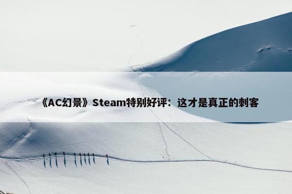 《AC幻景》Steam特别好评：这才是真正的刺客