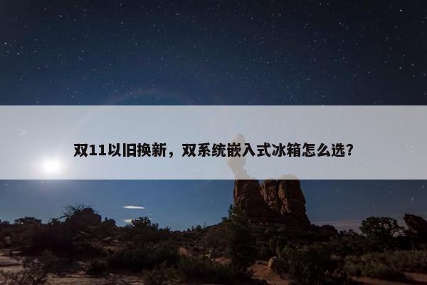 双11以旧换新，双系统嵌入式冰箱怎么选？