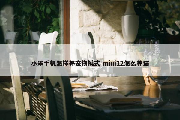 小米手机怎样养宠物模式 miui12怎么养猫