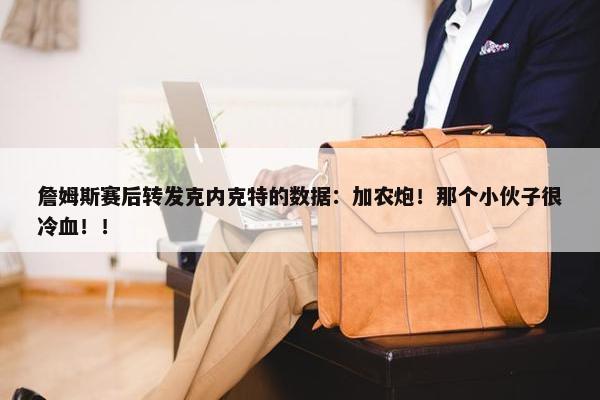 詹姆斯赛后转发克内克特的数据：加农炮！那个小伙子很冷血！！