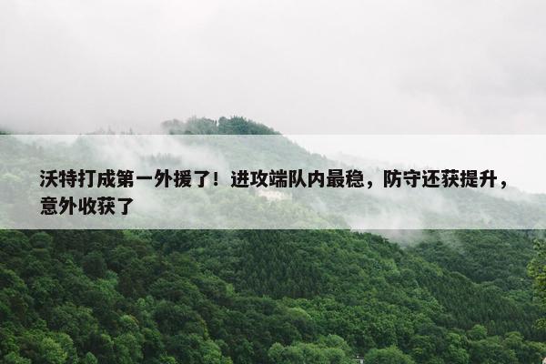 沃特打成第一外援了！进攻端队内最稳，防守还获提升，意外收获了