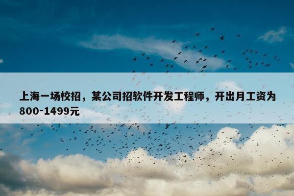 上海一场校招，某公司招软件开发工程师，开出月工资为800-1499元