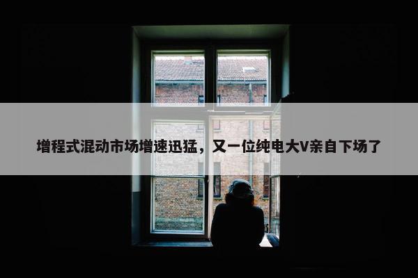 增程式混动市场增速迅猛，又一位纯电大V亲自下场了