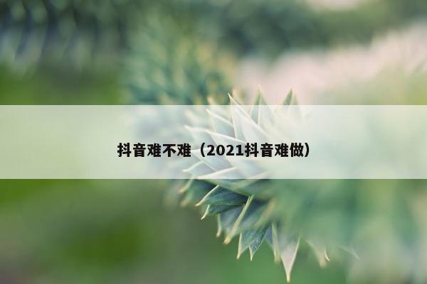 抖音难不难（2021抖音难做）