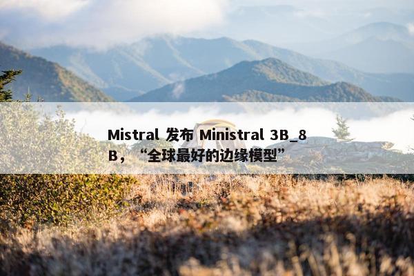 Mistral 发布 Ministral 3B_8B，“全球最好的边缘模型”