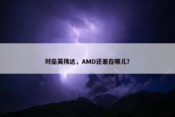 对垒英伟达，AMD还差在哪儿？