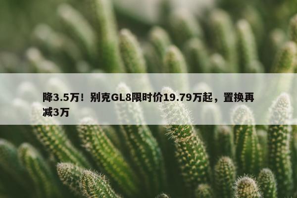 降3.5万！别克GL8限时价19.79万起，置换再减3万