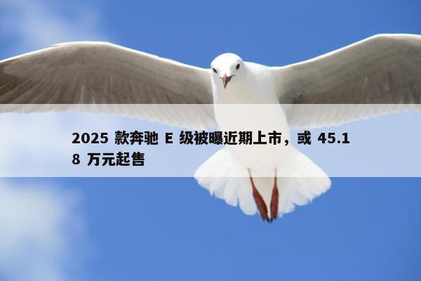 2025 款奔驰 E 级被曝近期上市，或 45.18 万元起售