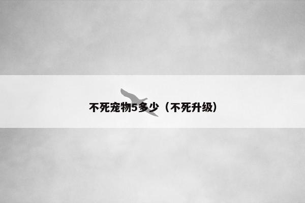 不死宠物5多少（不死升级）