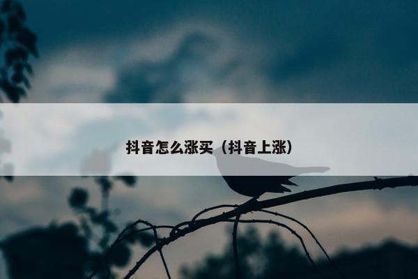 抖音怎么涨买（抖音上涨）