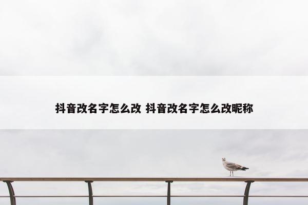 抖音改名字怎么改 抖音改名字怎么改昵称