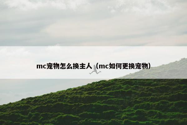 mc宠物怎么换主人（mc如何更换宠物）